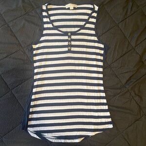 MICHAEL Michael Kors Striped Navy and White Tank Top